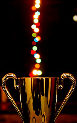 trophy with bokeh
