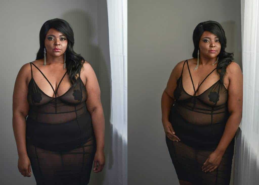 Plus-size-boudoir-model-next-to-window