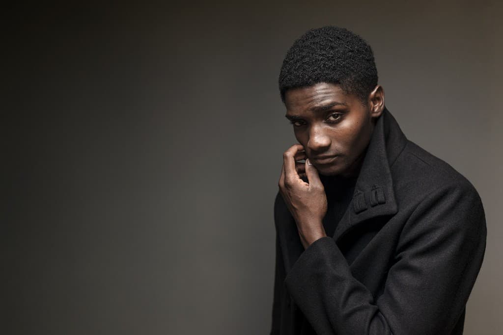 Dramatic portrait with negative space