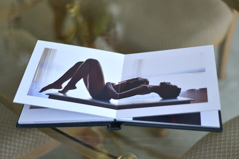Two page spread in boudoir album