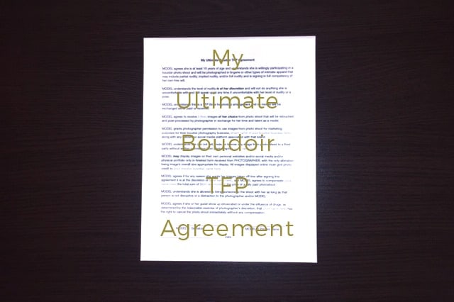 Boudoir TFP Agreement