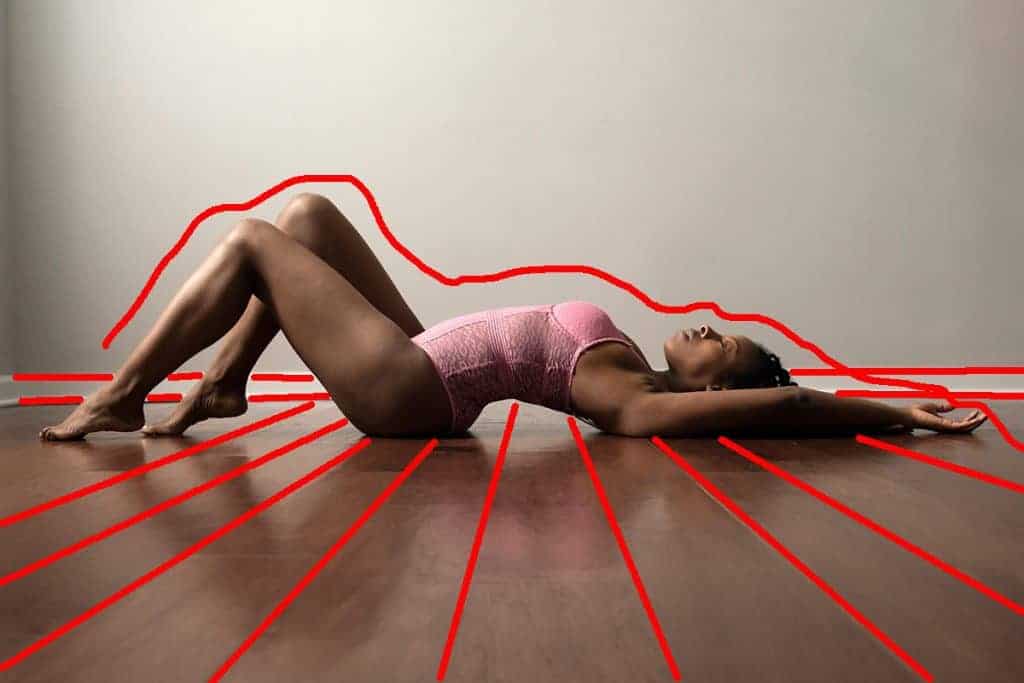 Geometric contrast boudoir pose