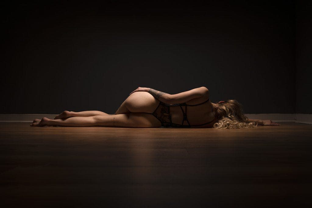 Boudoir floor pose