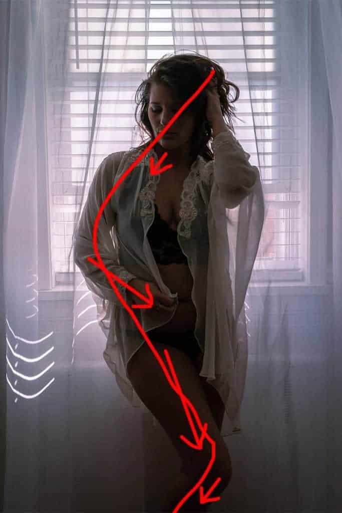 Standing boudoir pose