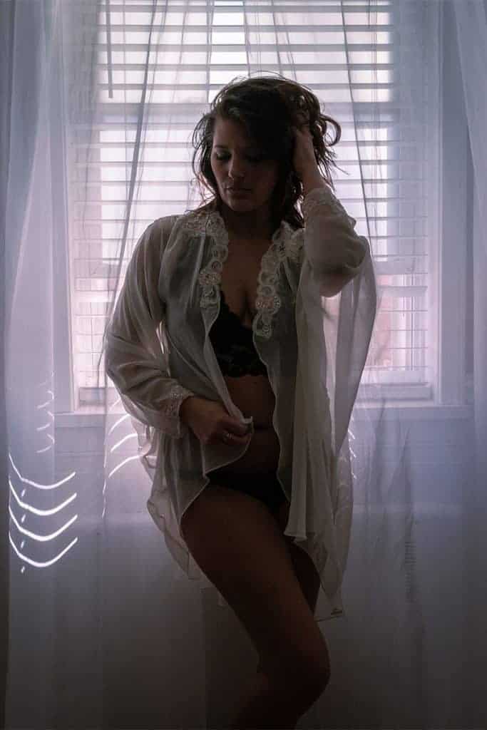 Standing boudoir pose